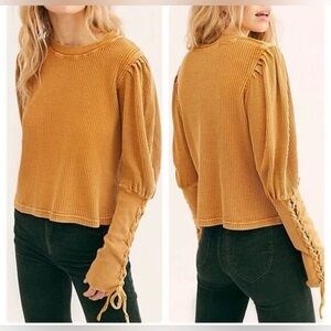 Free People FP One Tasha Thermal in Mustard (Gold)
